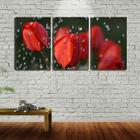 Quadro Decorativo 45x96 pingos de chuva nas flores