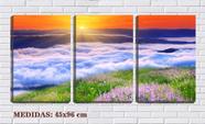 Quadro Decorativo 45x96 pôr do sol sob nuvens densas