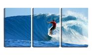 Quadro Decorativo 45x96 surfista na onda grande