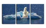 Quadro Decorativo 45x96 urso polar no bloco de gelo