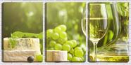 Quadro Decorativo 45x96 uvas no cacho e vinho branco