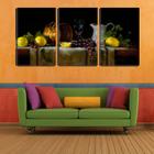 Quadro Decorativo 45x96 vinho e uvas natureza morta