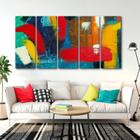 Quadro Decorativo 5 peças Arte Abstrata Pintura 140x65