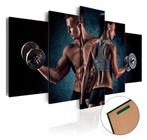 quadro decorativo 5 telas Academia Casal Fitness"