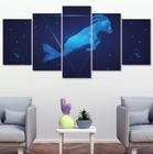 quadro decorativo 5 telas Capricornio Estrelas Signos"