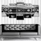 quadro decorativo 5 telas Carro Retro Ford Mustang 1967"