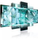 quadro decorativo 5 telas Lirio Dos Campos Flor Azul"