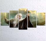 quadro decorativo 5 telas Senhor Dos Aneis Gandalf "