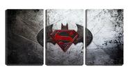 Quadro Decorativo 55x110 batman vs superman símbolo arte
