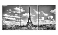 Quadro Decorativo 55x110 carros sob torre Eiffel pb