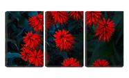 Quadro Decorativo 55x110 espiga de flores vermelhas