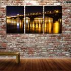 Quadro Decorativo 55x110 luzes da ponte refletidas