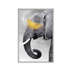 Quadro decorativo 60x80cm canvas elefante pb e dourado anm031