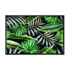 Quadro decorativo 60x80cm vidro folhas de palmeira tropical preto e verde flnt028