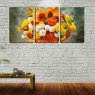 Quadro Decorativo 68x126 flores e frutas vermelhas