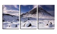 Quadro Decorativo 68x126 montanha com neve e pedras