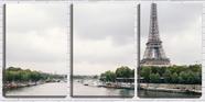 Quadro Decorativo 68x126 torre Eiffel vista do senna