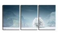 Quadro Decorativo 80x140 árvore coberta de neve
