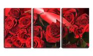 Quadro Decorativo 80x140 fita e rosas vermelhas