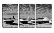 Quadro Decorativo 80x140 quatro barcos na areia pb