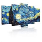 Quadro Decorativo A Noite Estrelada de Van Gogh Mosaico p/ Quarto Sala Escritório 105x60cm