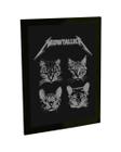 Quadro Decorativo A4 Engraçado Gatos Rock Heavy Metal