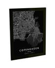 Quadro Decorativo A4 Mapa Copenhague Dinamarca Europa Black