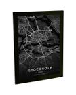Quadro Decorativo A4 Mapa Estocolmo Suécia Europa Black