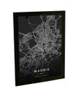 Quadro Decorativo A4 Mapa Madrid Espanha Europa Black Poster