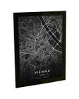Quadro Decorativo A4 Mapa Vienna Áustria Europa Black Poster