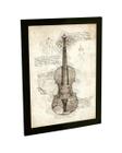 Quadro Decorativo A4 Violino Instrumento Musical Projeto Retro