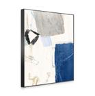 Quadro Decorativo Abstrato Azul E Branco Toque Elegante e Natural para sua Decoração