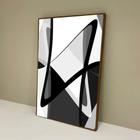 Quadro decorativo Abstrato Linhas Preto e Branco.