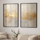 Quadro Decorativo Abstrato Modelo Rústico com 2 Telas 50x75 e 60x90 de Parede para Sala Quarto Escritório