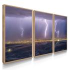 Quadro Decorativo Abstrato Sala Quarto Paisagem Cidade Raios