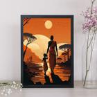 Quadro Decorativo Africano Por Do Sol 45x34cm