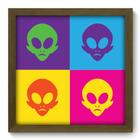 Quadro decorativo Emoldurado Alien Inavsion Alienigena Desenho para sala  quarto no Shoptime