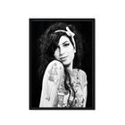 Quadro Decorativo Amy Winehouse Black White Sala 33X43CM