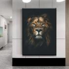 Quadro Decorativo Animais Leão Jungle King - 90x60 cm