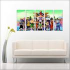 Quadro Decorativo Anime Dragon Ball Goku Desenho Mosaico 5 Peças GG7