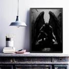 Quadro Decorativo Anjo Negro 45X34Cm - Com Vidro