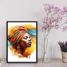 Quadro decorativo arte africana mulher 45x34cm - com vidro