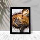 Quadro Decorativo Arte Café Tigre 45x34cm - com vidro