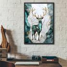 Quadro Decorativo Arte Cervo 33X24Cm - Com Vidro