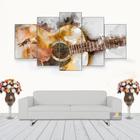 Quadro Decorativo Arte Com Violão 115x60 5 Peças N05