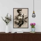 Quadro Decorativo Arte Elvis Presley - Violão 45x34cm - com vidro