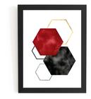 Quadro Decorativo Arte Geometrica Octogonos Coloridos 44x32