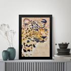 Quadro Decorativo Arte Leopardo Bege 33x24cm