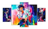 Quadro Decorativo Arte Michael Jackson 115x60 5 Peças N05