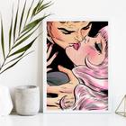 Quadro Decorativo Arte Vintage Casal Pop Art 33x24cm - com vidro